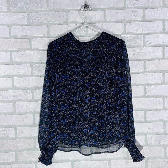 Evereve Petra Floral Print Long Sleeve Blouse in Plummulti Size XS - Picture 6 of 11